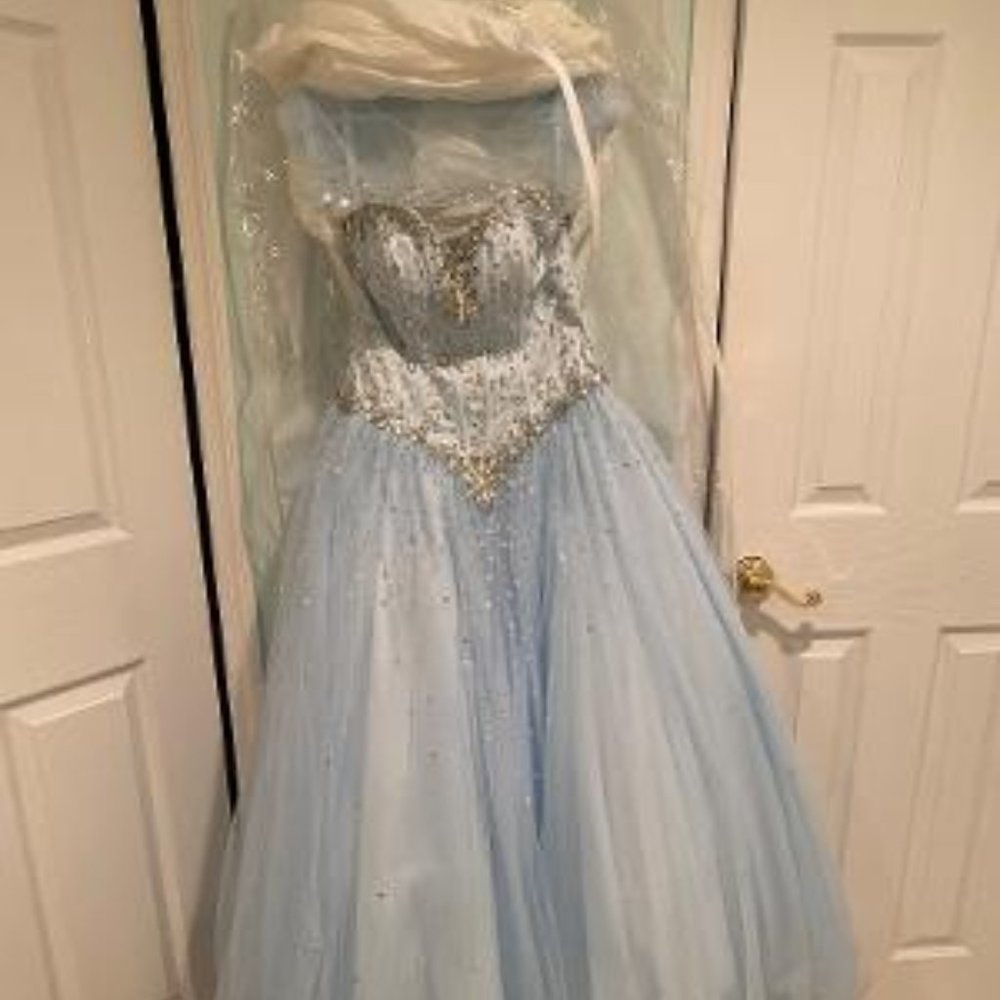 Morilee by Madeline Gardner Light Blue Ballgown - Size 4 US - Size 6 UK